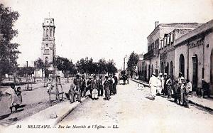 RELIZANE - RUE DES MARCHES ET L'EGLISE